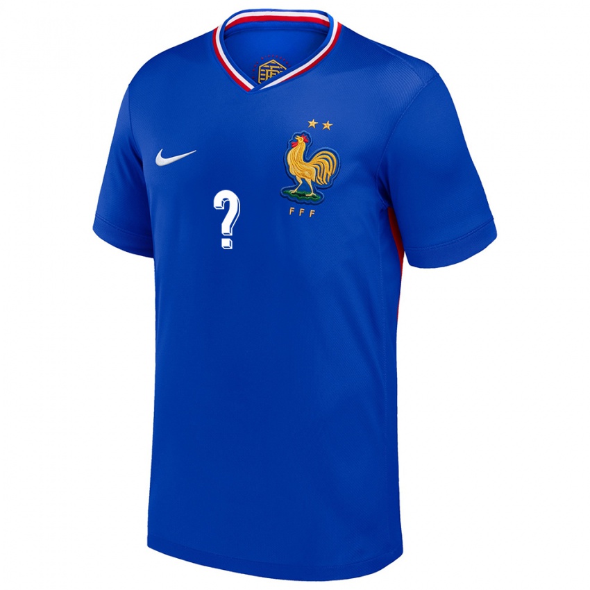 Bambino Maglia Francia Il Tuo Nome #0 Blu Kit Gara Home 24-26 Maglietta