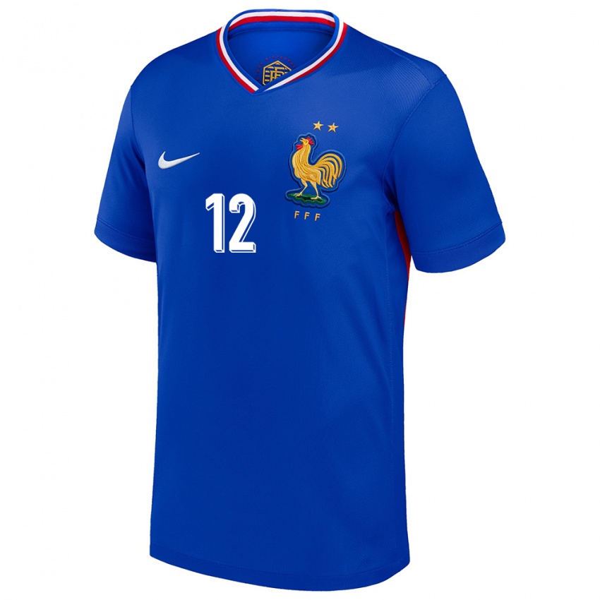 Bambino Maglia Francia Randal Kolo Muani #12 Blu Kit Gara Home 24-26 Maglietta