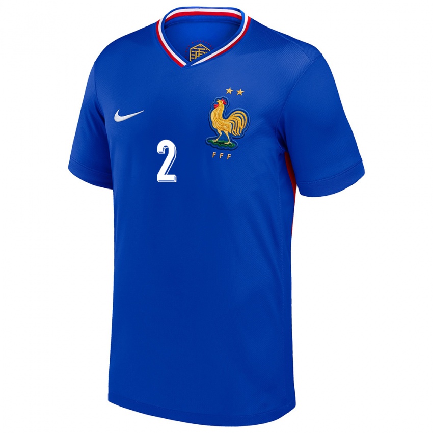 Bambino Maglia Francia Benjamin Pavard #2 Blu Kit Gara Home 24-26 Maglietta