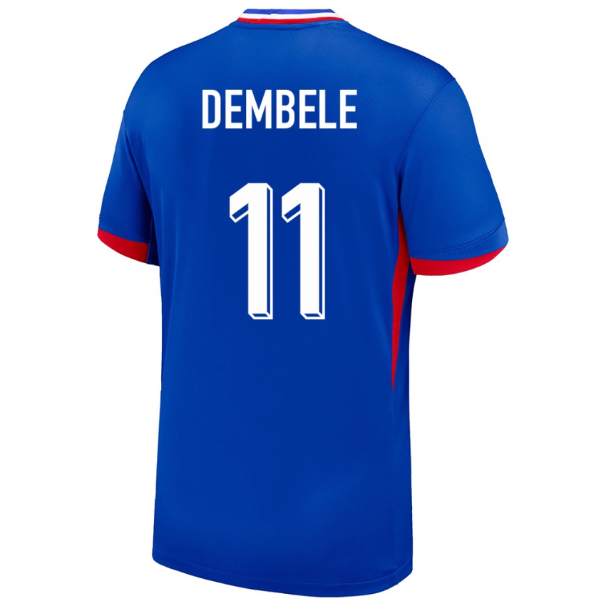 Bambino Maglia Francia Ousmane Dembele #11 Blu Kit Gara Home 24-26 Maglietta