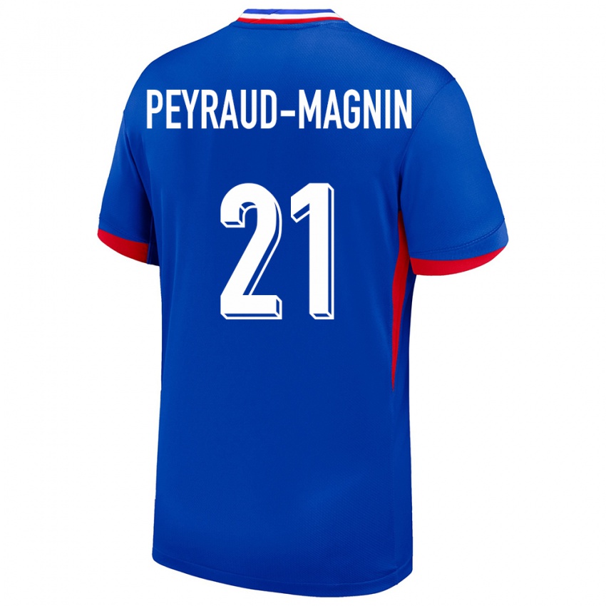 Bambino Maglia Francia Pauline Peyraud Magnin #21 Blu Kit Gara Home 24-26 Maglietta