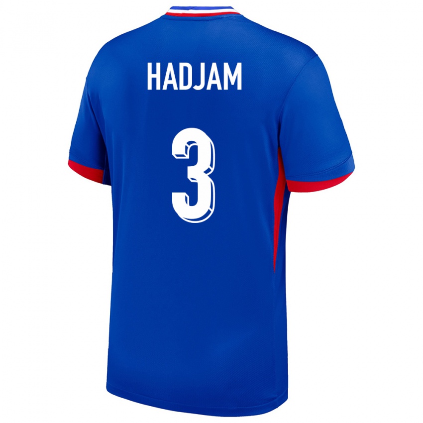 Bambino Maglia Francia Jaouen Hadjam #3 Blu Kit Gara Home 24-26 Maglietta