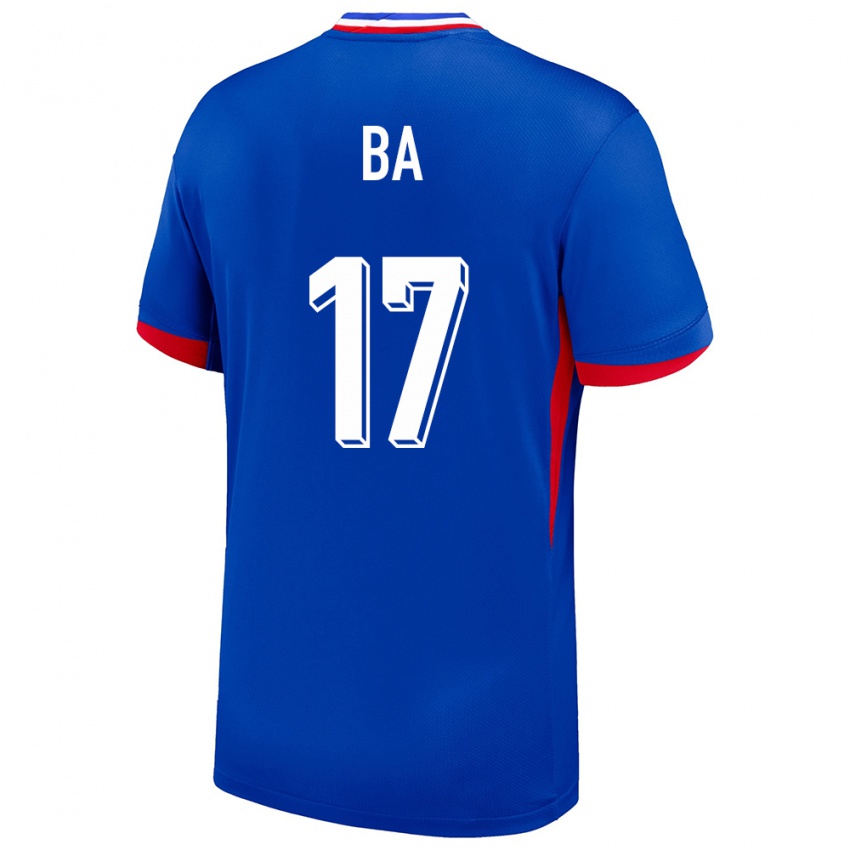 Bambino Maglia Francia Abdoullah Ba #17 Blu Kit Gara Home 24-26 Maglietta