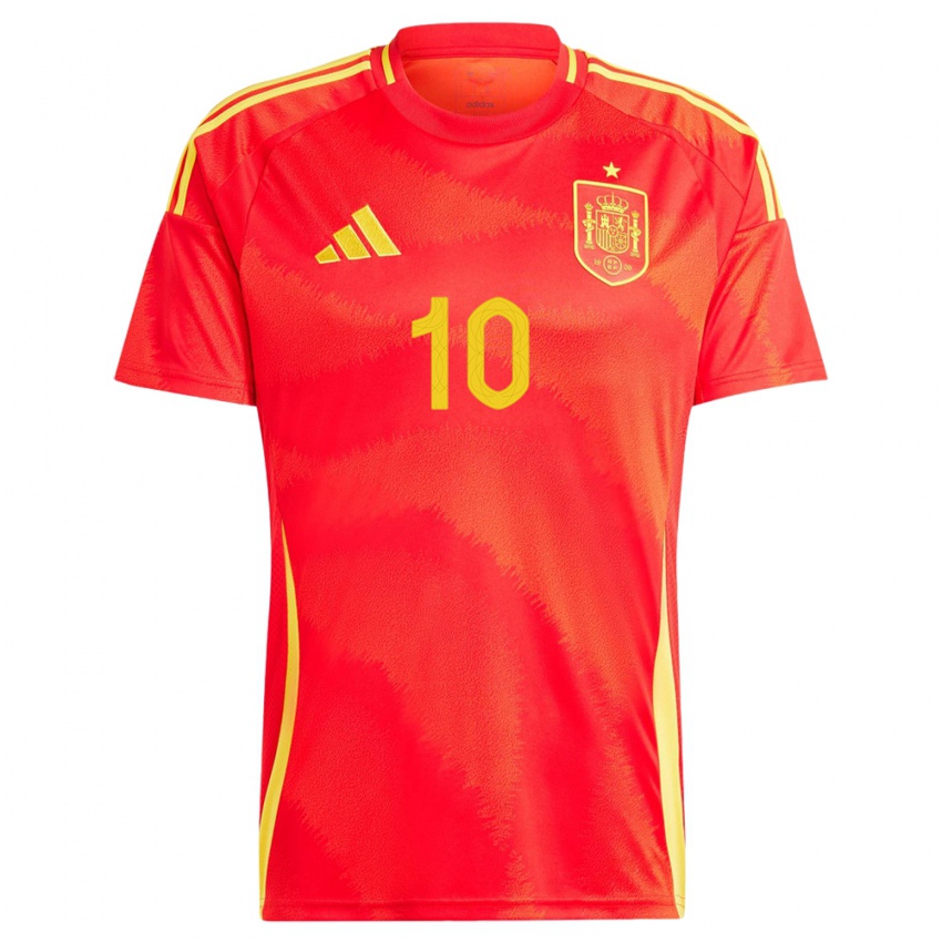 Bambino Maglia Spagna Dani Olmo #10 Rosso Kit Gara Home 24-26 Maglietta