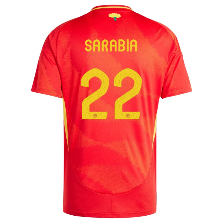 Bambino Maglia Spagna Pablo Sarabia #22 Rosso Kit Gara Home 24-26 Maglietta