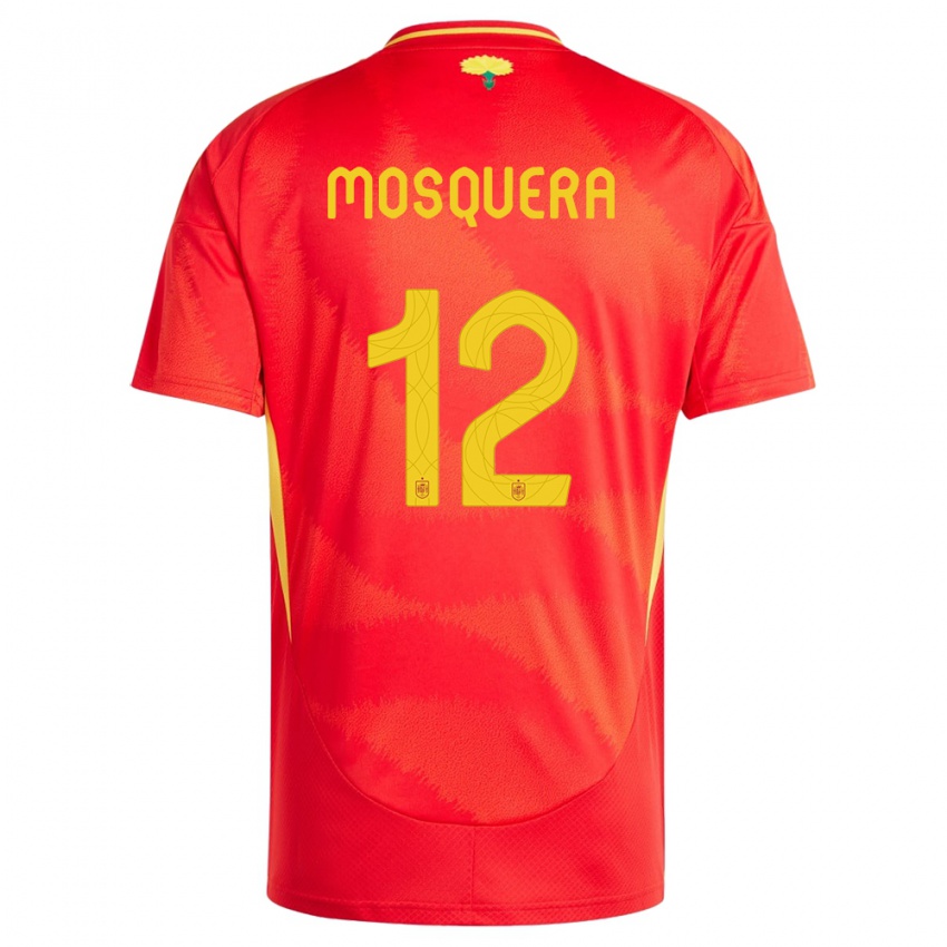 Bambino Maglia Spagna Cristian Mosquera #12 Rosso Kit Gara Home 24-26 Maglietta