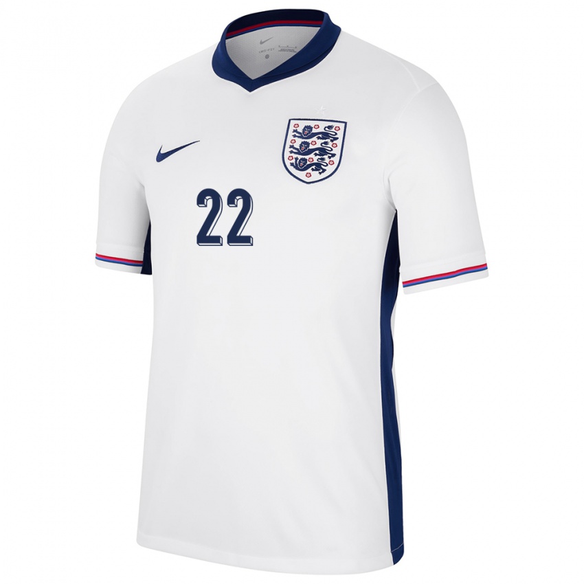 Bambino Maglia Inghilterra Tammy Abraham #22 Bianco Kit Gara Home 24-26 Maglietta