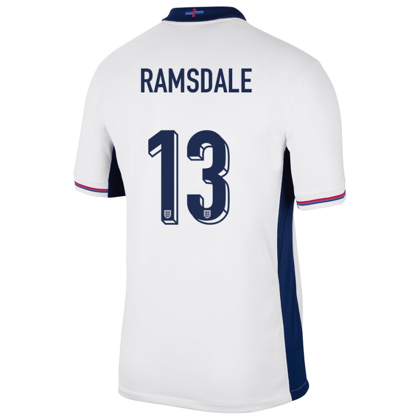 Bambino Maglia Inghilterra Aaron Ramsdale #13 Bianco Kit Gara Home 24-26 Maglietta