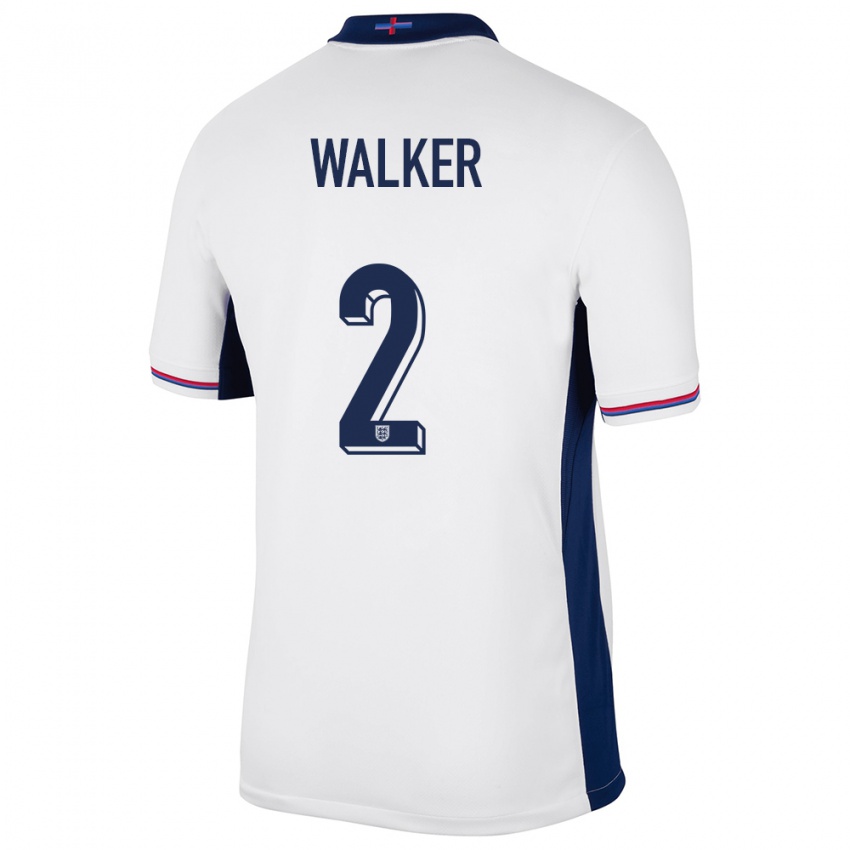 Bambino Maglia Inghilterra Kyle Walker #2 Bianco Kit Gara Home 24-26 Maglietta