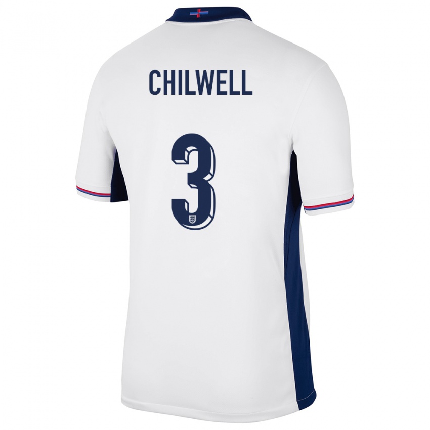 Bambino Maglia Inghilterra Ben Chilwell #3 Bianco Kit Gara Home 24-26 Maglietta