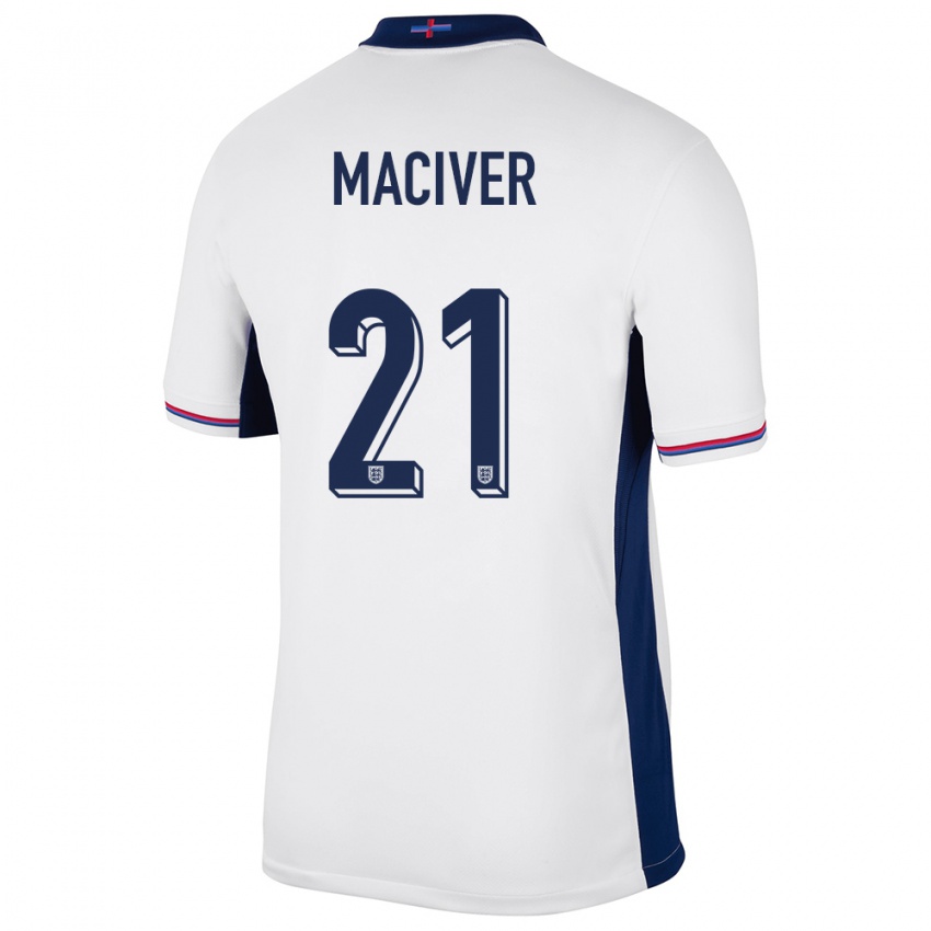 Bambino Maglia Inghilterra Sandy Maciver #21 Bianco Kit Gara Home 24-26 Maglietta