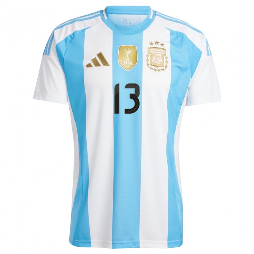 Bambino Maglia Argentina Paloma Fagiano #13 Bianco Blu Kit Gara Home 24-26 Maglietta