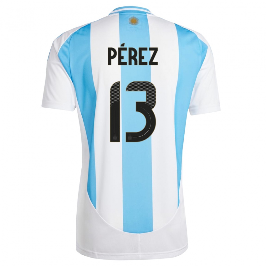 Bambino Maglia Argentina Nehuen Perez #13 Bianco Blu Kit Gara Home 24-26 Maglietta