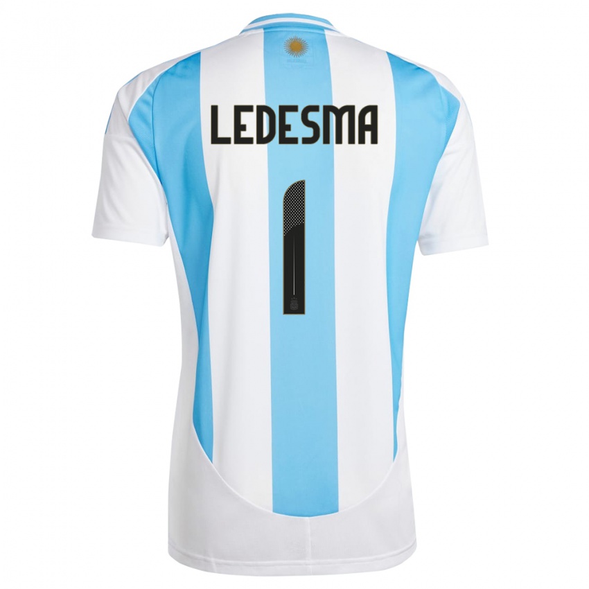 Bambino Maglia Argentina Jeremias Ledesma #1 Bianco Blu Kit Gara Home 24-26 Maglietta
