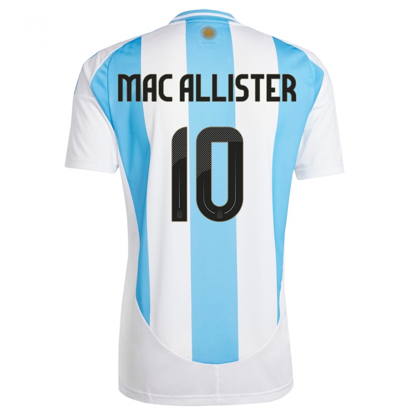 Bambino Maglia Argentina Alexis Mac Allister #10 Bianco Blu Kit Gara Home 24-26 Maglietta