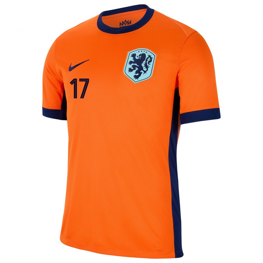 Bambino Maglia Paesi Bassi Daley Blind #17 Arancia Kit Gara Home 24-26 Maglietta