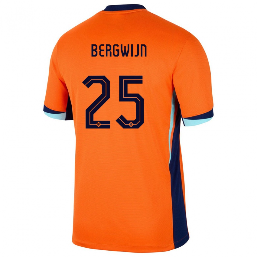 Bambino Maglia Paesi Bassi Steven Bergwijn #25 Arancia Kit Gara Home 24-26 Maglietta