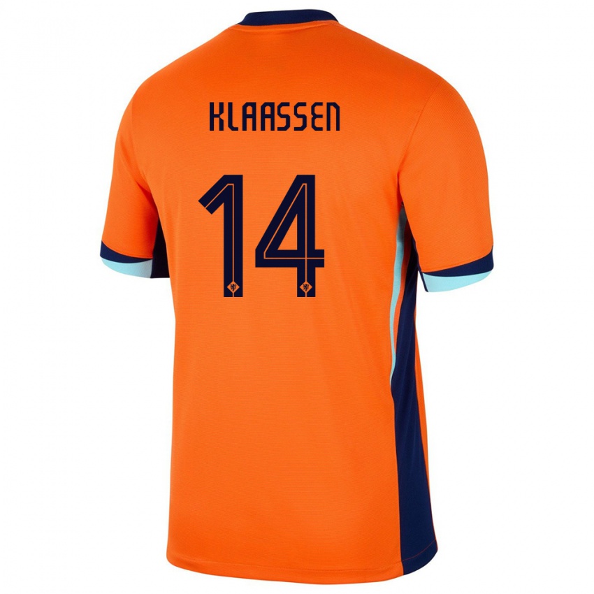 Bambino Maglia Paesi Bassi Davy Klaassen #14 Arancia Kit Gara Home 24-26 Maglietta