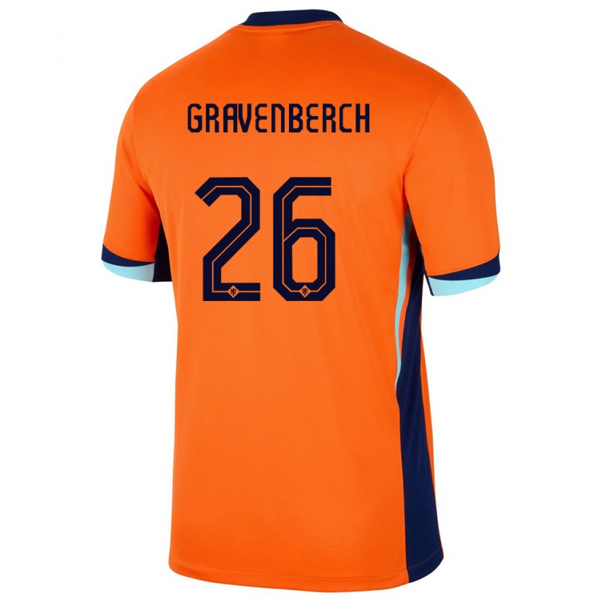 Bambino Maglia Paesi Bassi Ryan Gravenberch #26 Arancia Kit Gara Home 24-26 Maglietta