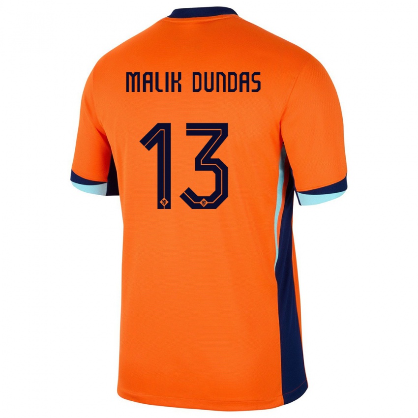 Bambino Maglia Paesi Bassi Noa Malik Dundas #13 Arancia Kit Gara Home 24-26 Maglietta