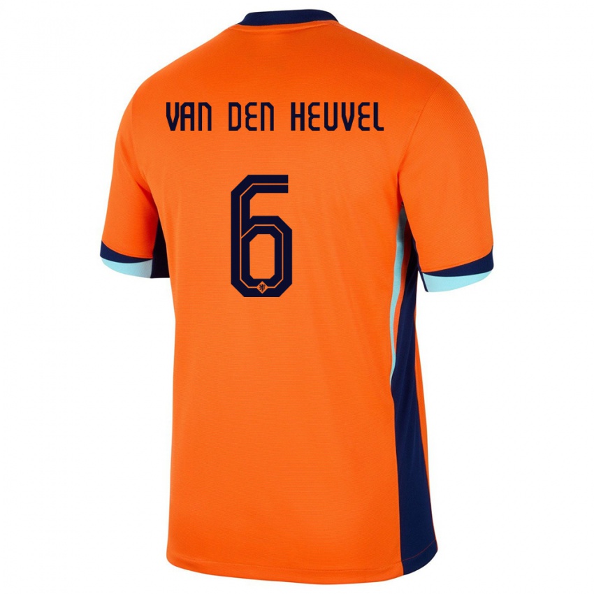 Bambino Maglia Paesi Bassi Tim Van Den Heuvel #6 Arancia Kit Gara Home 24-26 Maglietta