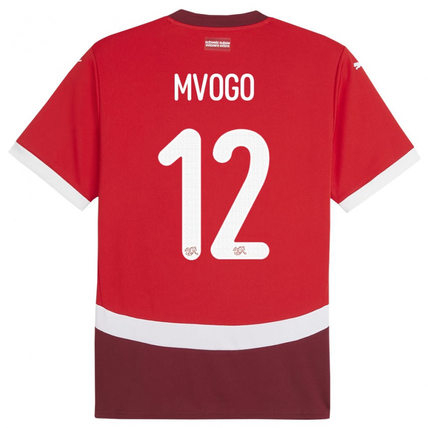 Bambino Maglia Svizzera Yvon Mvogo #12 Rosso Kit Gara Home 24-26 Maglietta