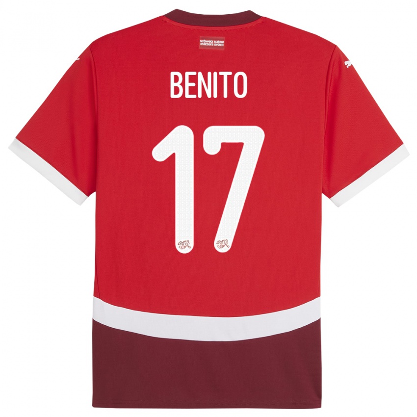 Bambino Maglia Svizzera Loris Benito #17 Rosso Kit Gara Home 24-26 Maglietta