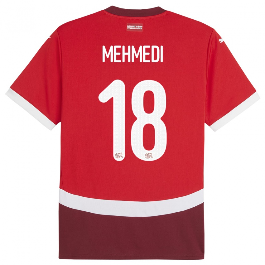 Bambino Maglia Svizzera Admir Mehmedi #18 Rosso Kit Gara Home 24-26 Maglietta