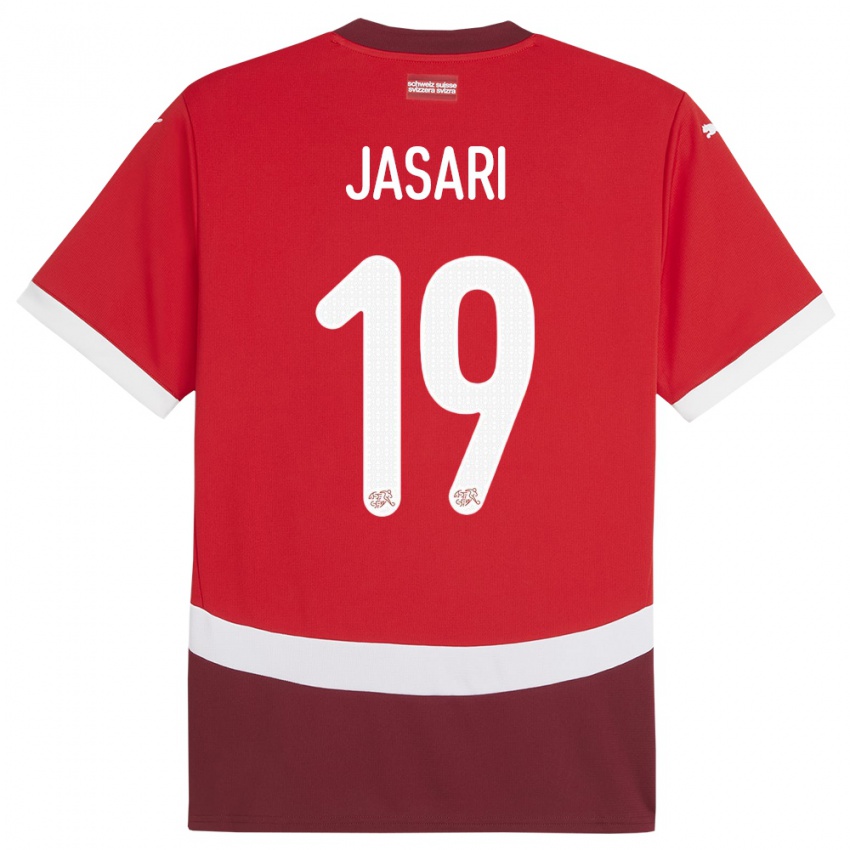 Bambino Maglia Svizzera Ardon Jasari #19 Rosso Kit Gara Home 24-26 Maglietta