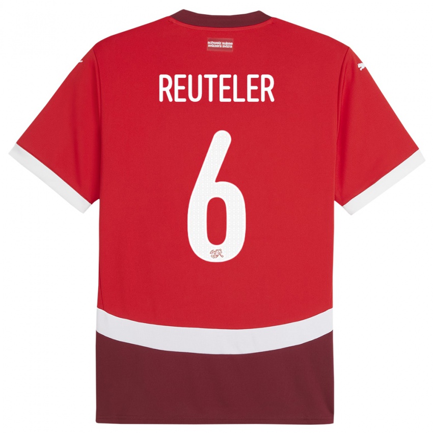 Bambino Maglia Svizzera Geraldine Reuteler #6 Rosso Kit Gara Home 24-26 Maglietta