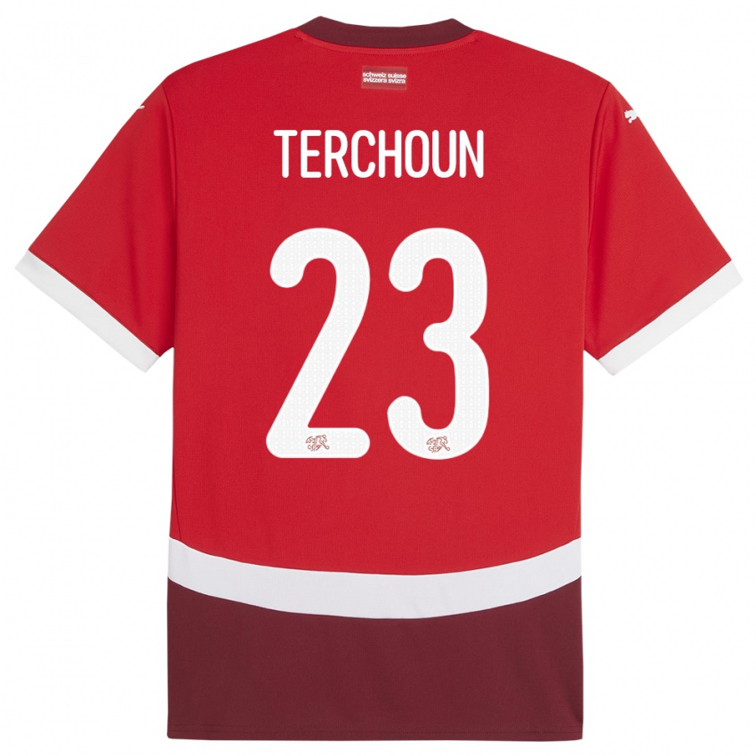 Bambino Maglia Svizzera Meriame Terchoun #23 Rosso Kit Gara Home 24-26 Maglietta