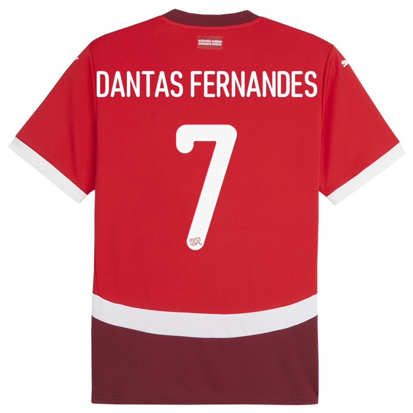 Bambino Maglia Svizzera Ronaldo Dantas Fernandes #7 Rosso Kit Gara Home 24-26 Maglietta