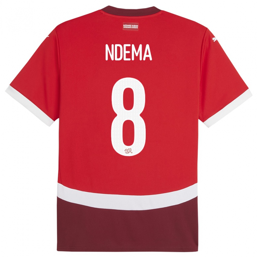 Bambino Maglia Svizzera Lois Ndema #8 Rosso Kit Gara Home 24-26 Maglietta