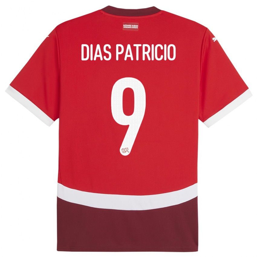 Bambino Maglia Svizzera Alexandre Dias Patricio #9 Rosso Kit Gara Home 24-26 Maglietta