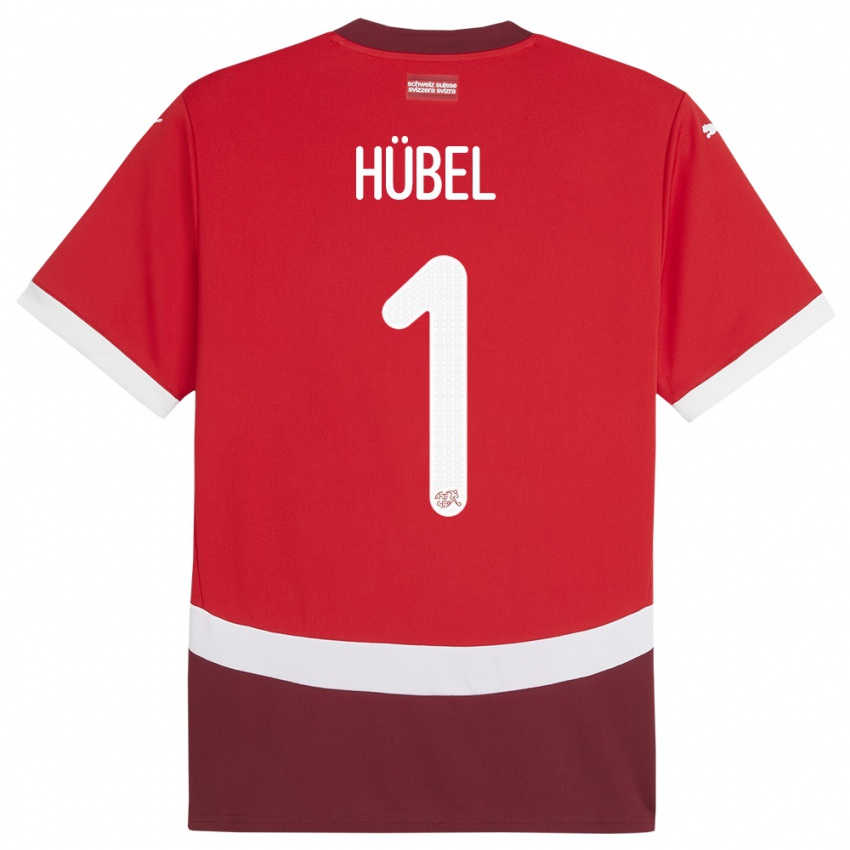 Bambino Maglia Svizzera Marvin Hubel #1 Rosso Kit Gara Home 24-26 Maglietta