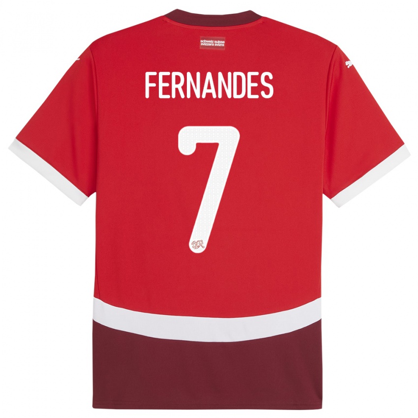 Bambino Maglia Svizzera Ruben Fernandes #7 Rosso Kit Gara Home 24-26 Maglietta