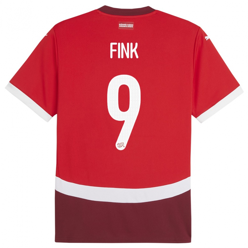 Bambino Maglia Svizzera Bradley Fink #9 Rosso Kit Gara Home 24-26 Maglietta