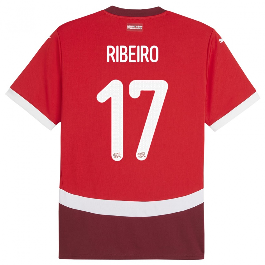 Bambino Maglia Svizzera Joel Ribeiro #17 Rosso Kit Gara Home 24-26 Maglietta