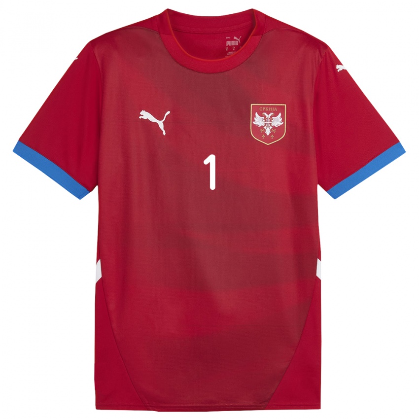 Bambino Maglia Serbia Ognjen Lukic #1 Rosso Kit Gara Home 24-26 Maglietta