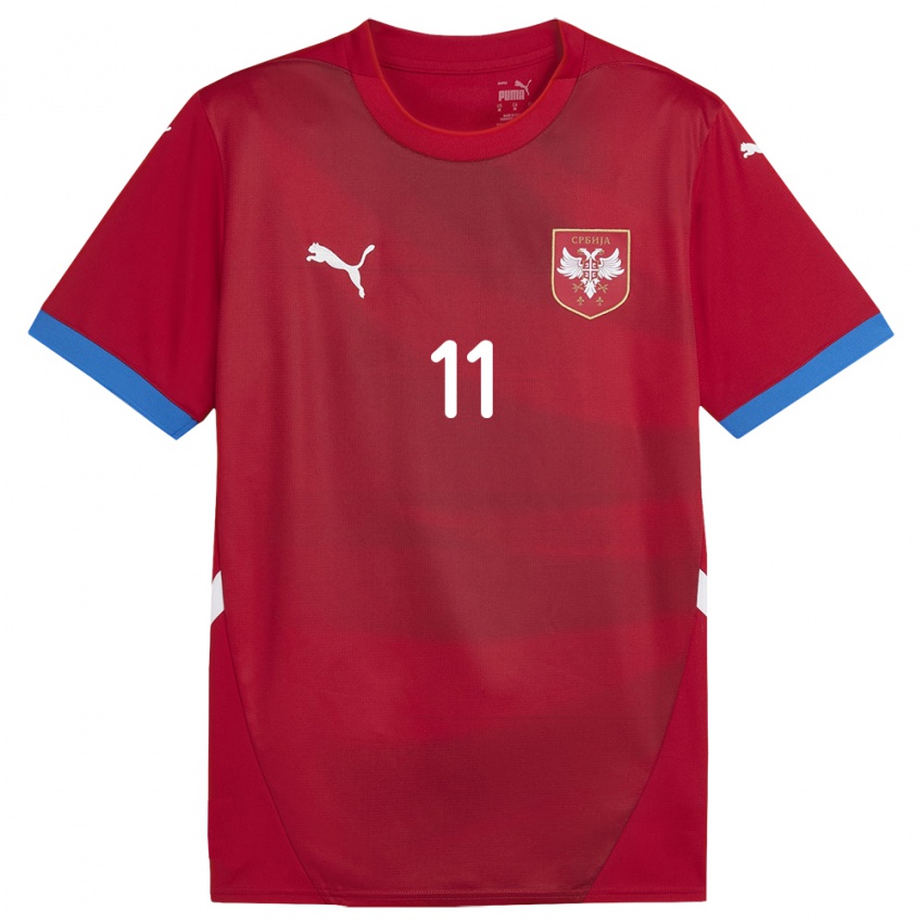 Bambino Maglia Serbia Miljana Ivanovic #11 Rosso Kit Gara Home 24-26 Maglietta