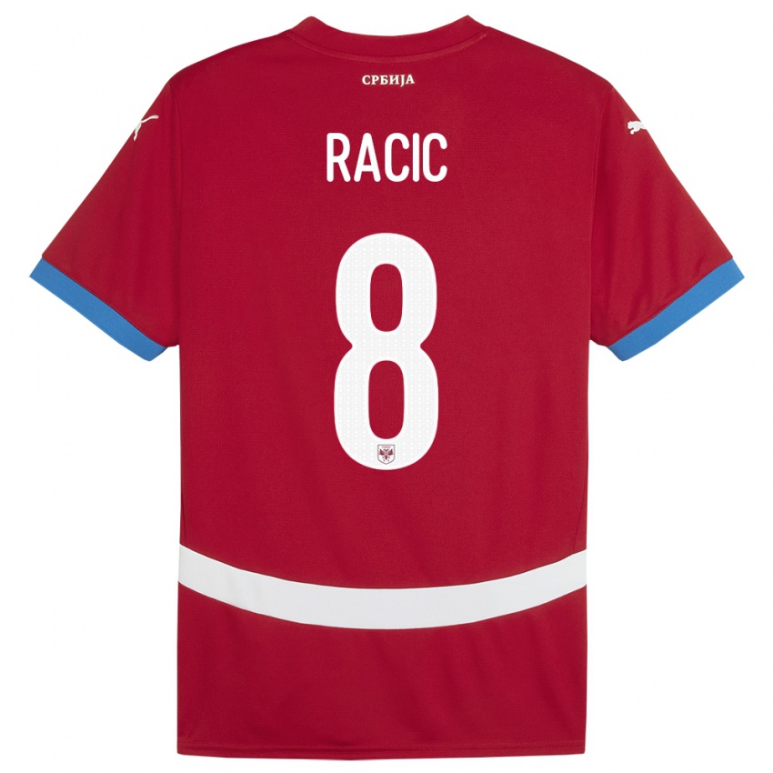 Bambino Maglia Serbia Uros Racic #8 Rosso Kit Gara Home 24-26 Maglietta