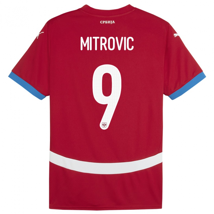 Bambino Maglia Serbia Aleksandar Mitrovic #9 Rosso Kit Gara Home 24-26 Maglietta