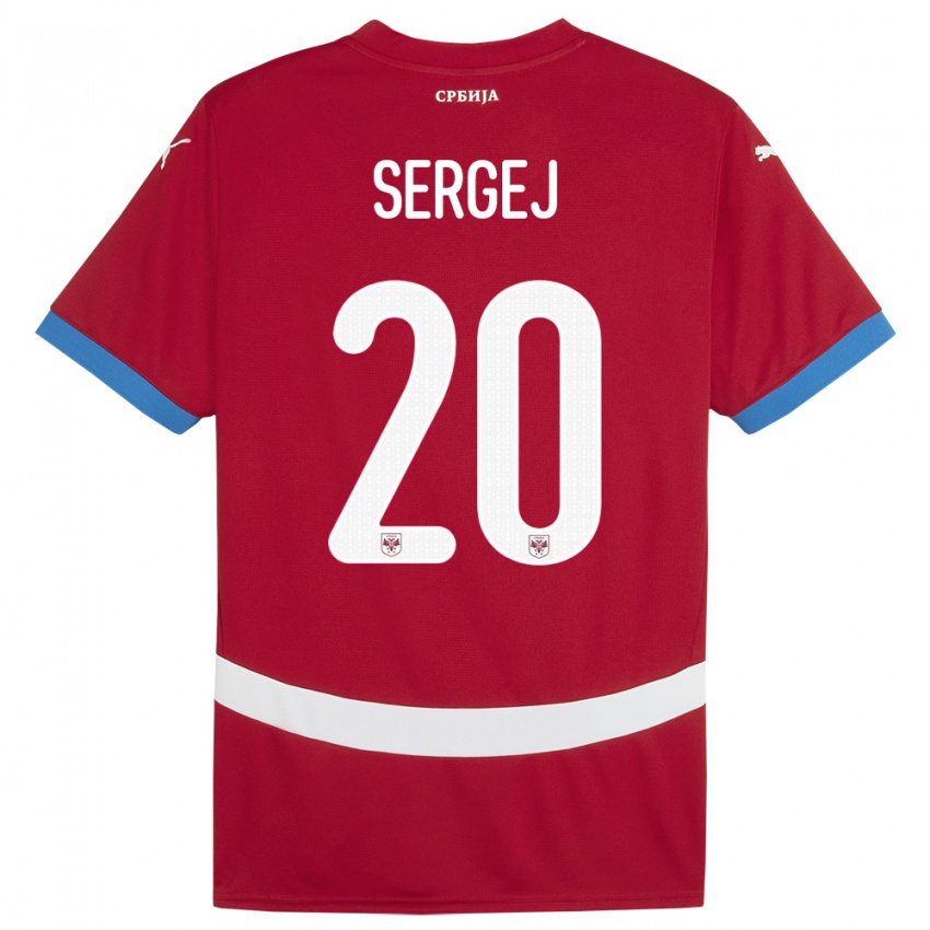 Bambino Maglia Serbia Sergej Milinkovic-Savic #20 Rosso Kit Gara Home 24-26 Maglietta