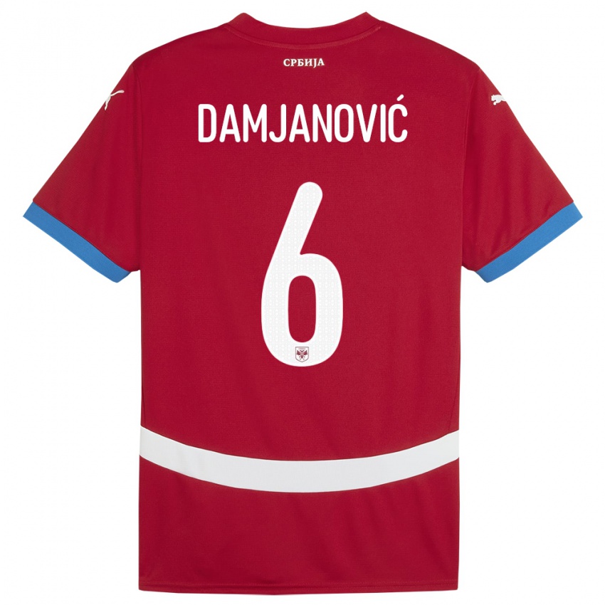 Bambino Maglia Serbia Nevena Damjanovic #6 Rosso Kit Gara Home 24-26 Maglietta