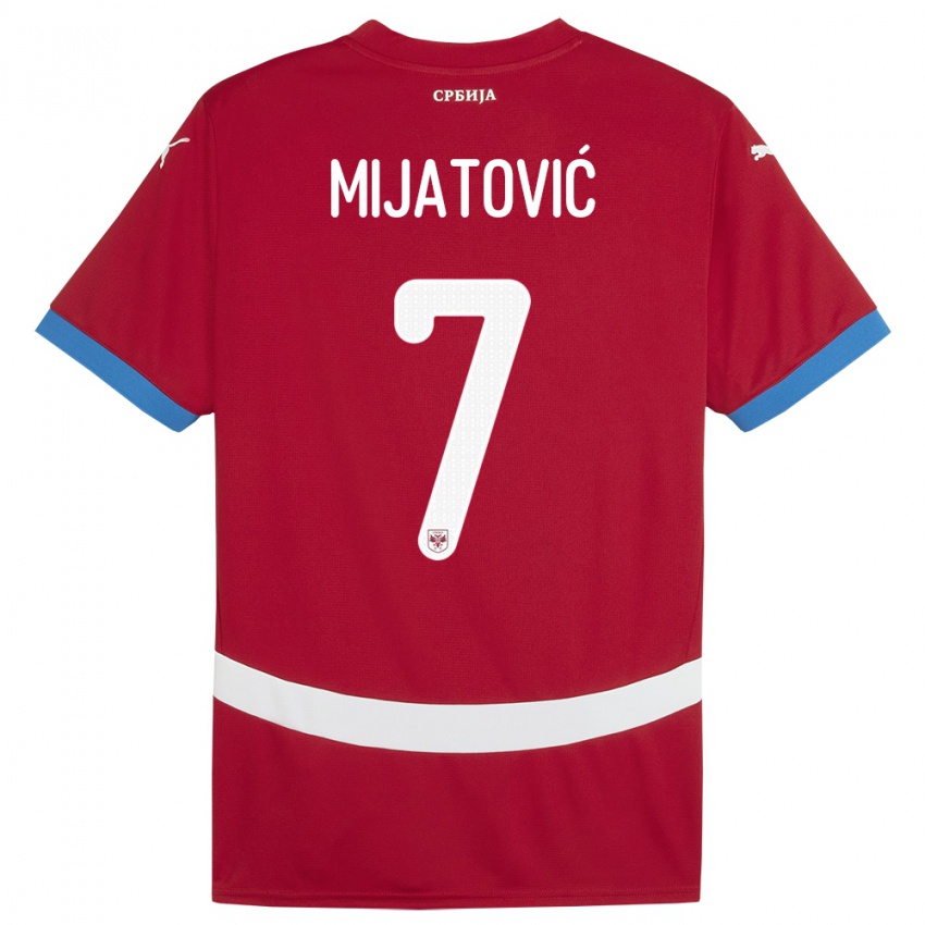 Bambino Maglia Serbia Milica Mijatovic #7 Rosso Kit Gara Home 24-26 Maglietta