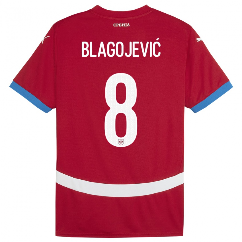 Bambino Maglia Serbia Dina Blagojevic #8 Rosso Kit Gara Home 24-26 Maglietta