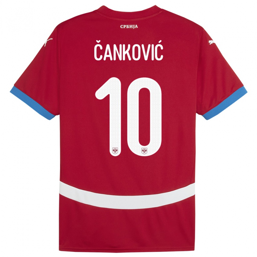 Bambino Maglia Serbia Jelena Cankovic #10 Rosso Kit Gara Home 24-26 Maglietta