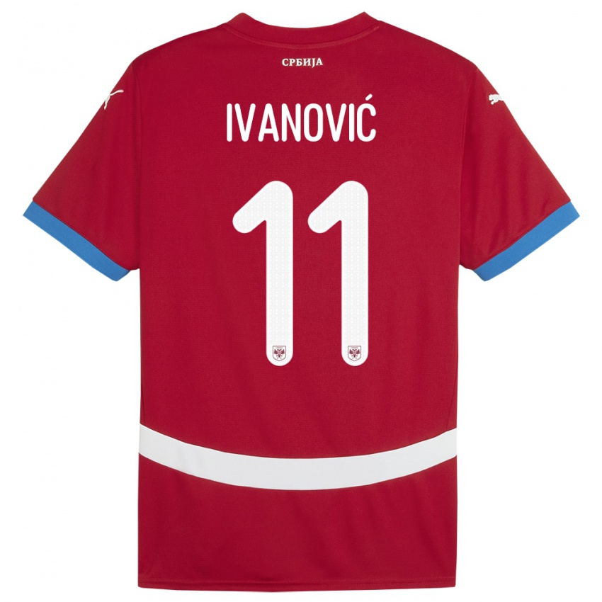 Bambino Maglia Serbia Miljana Ivanovic #11 Rosso Kit Gara Home 24-26 Maglietta