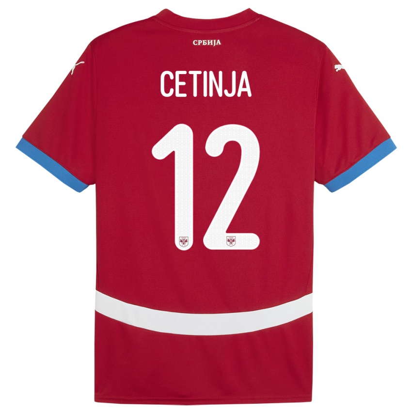 Bambino Maglia Serbia Sara Cetinja #12 Rosso Kit Gara Home 24-26 Maglietta