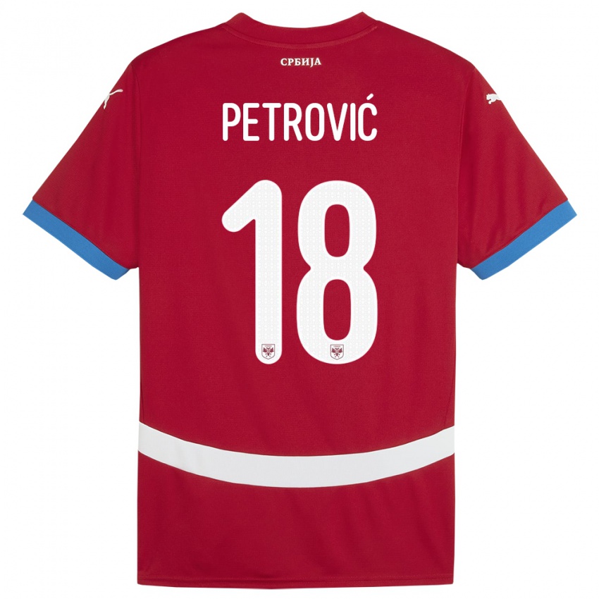 Bambino Maglia Serbia Emilija Petrovic #18 Rosso Kit Gara Home 24-26 Maglietta